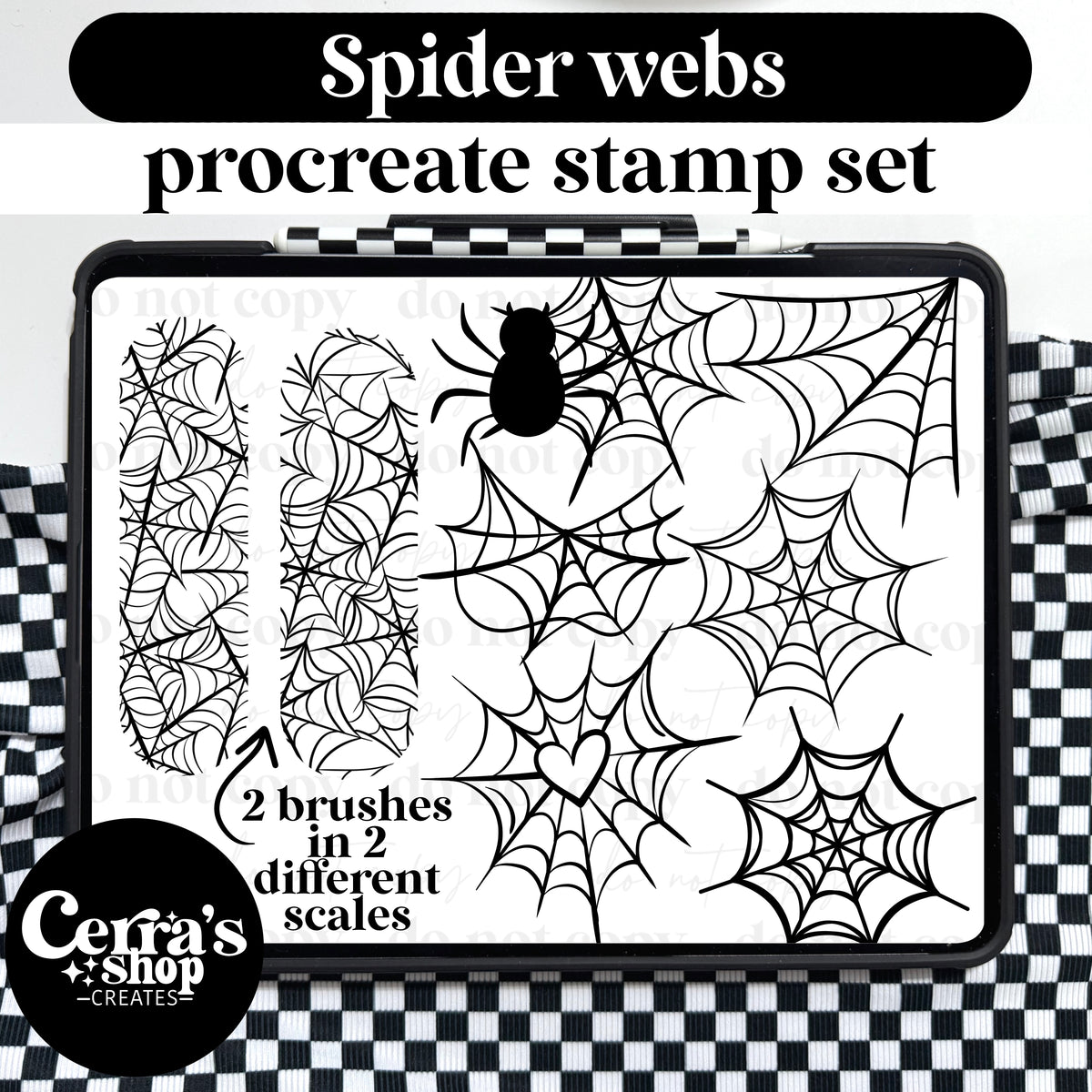 Spider Webs PROCREATE STAMP Set