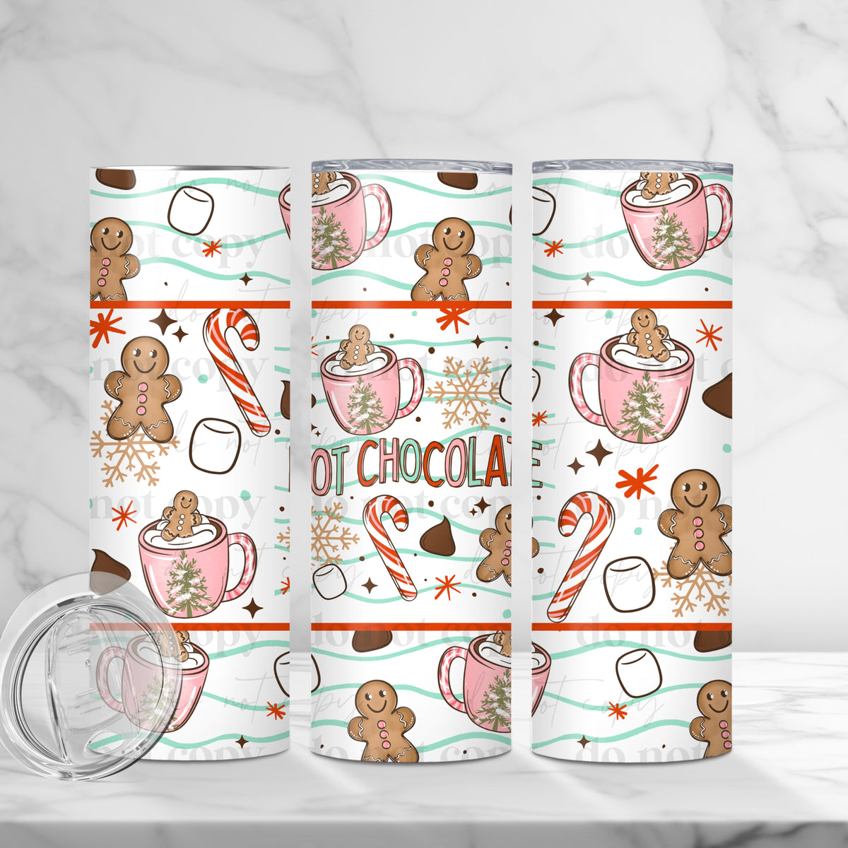Hot Cocoa Wavy Lines Tumbler Wrap