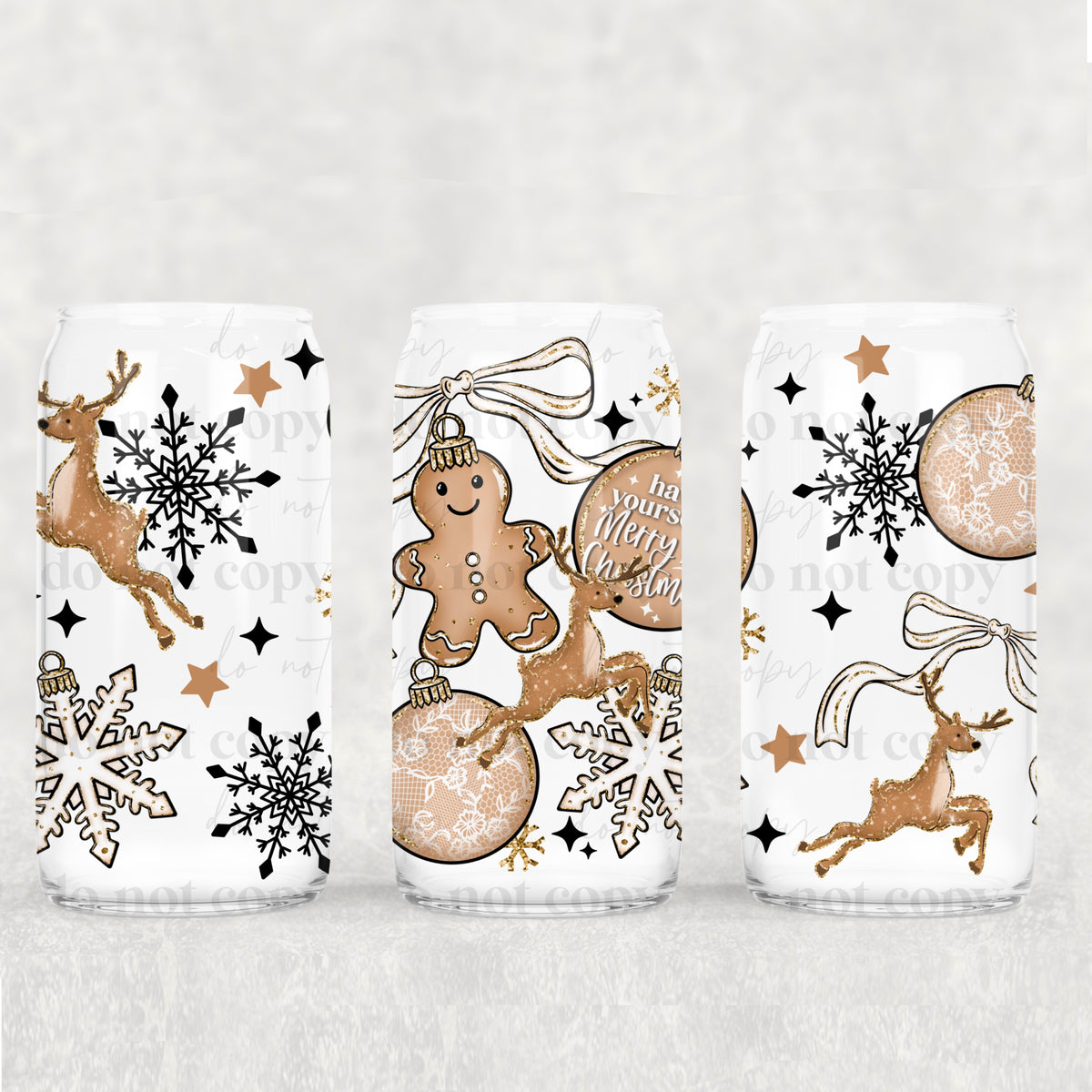Merry little christmas 16oz Glass Wrap