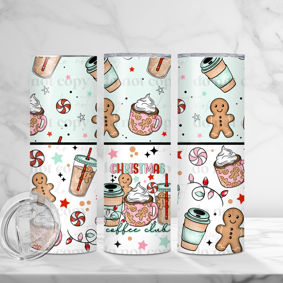 Christmas Coffee Club Tumbler Wrap