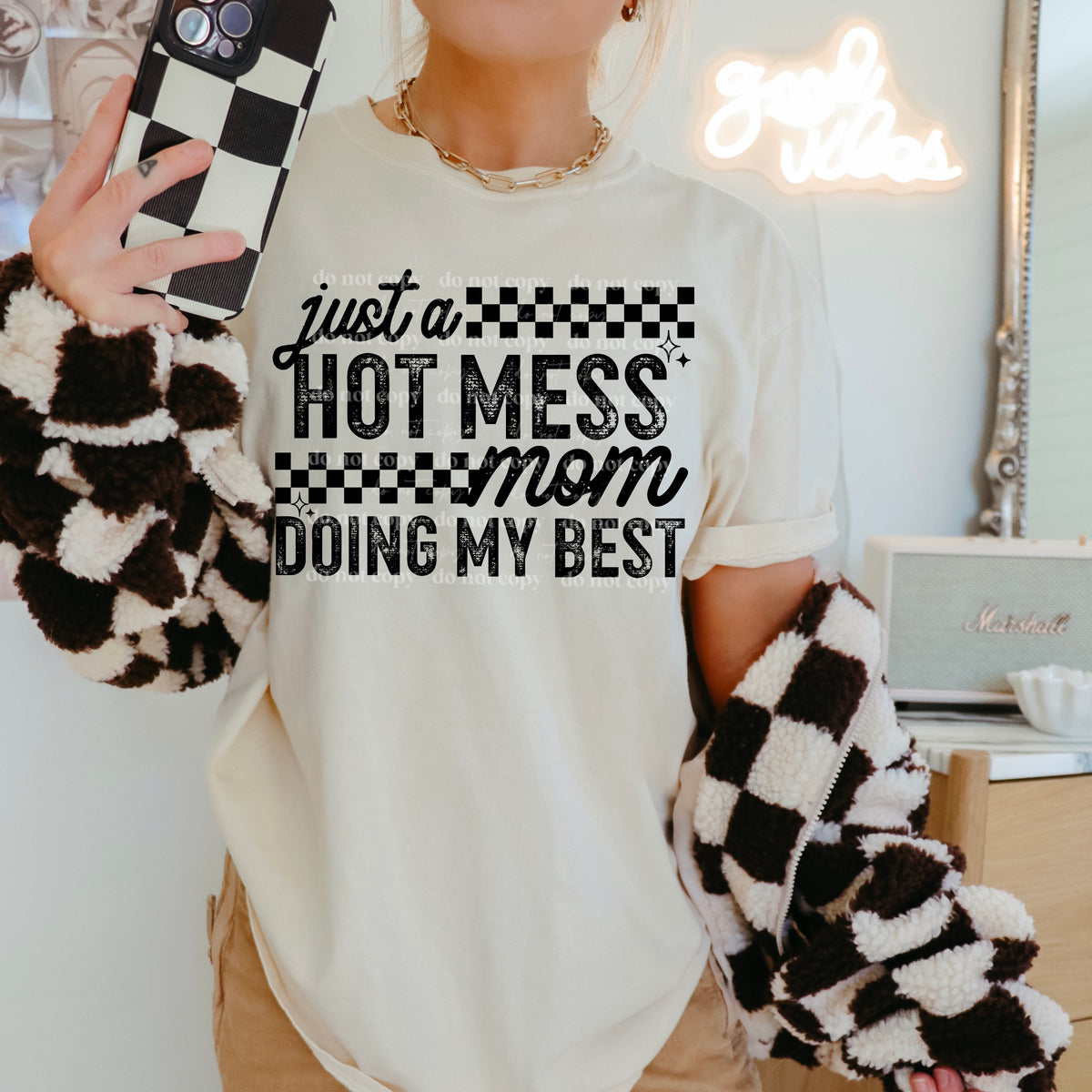 Hot mess mom Single Color PNG