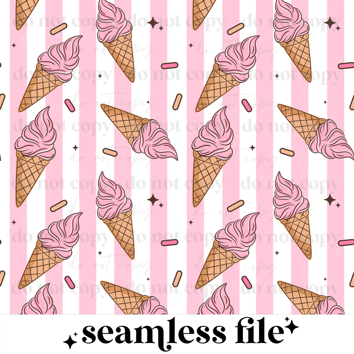 Ice Cream Stripe Seamless