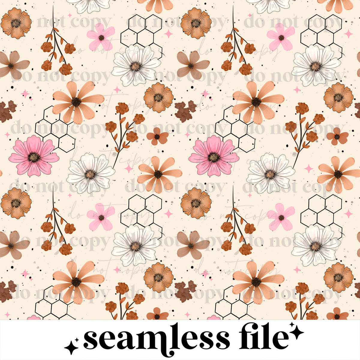 Floral Honeycomb Seamless