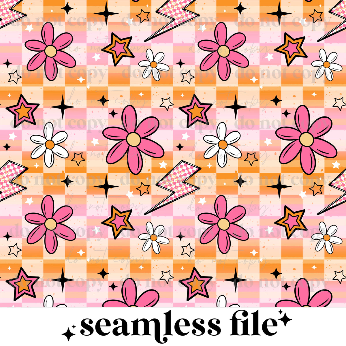 Pink Orange Flower Seamless