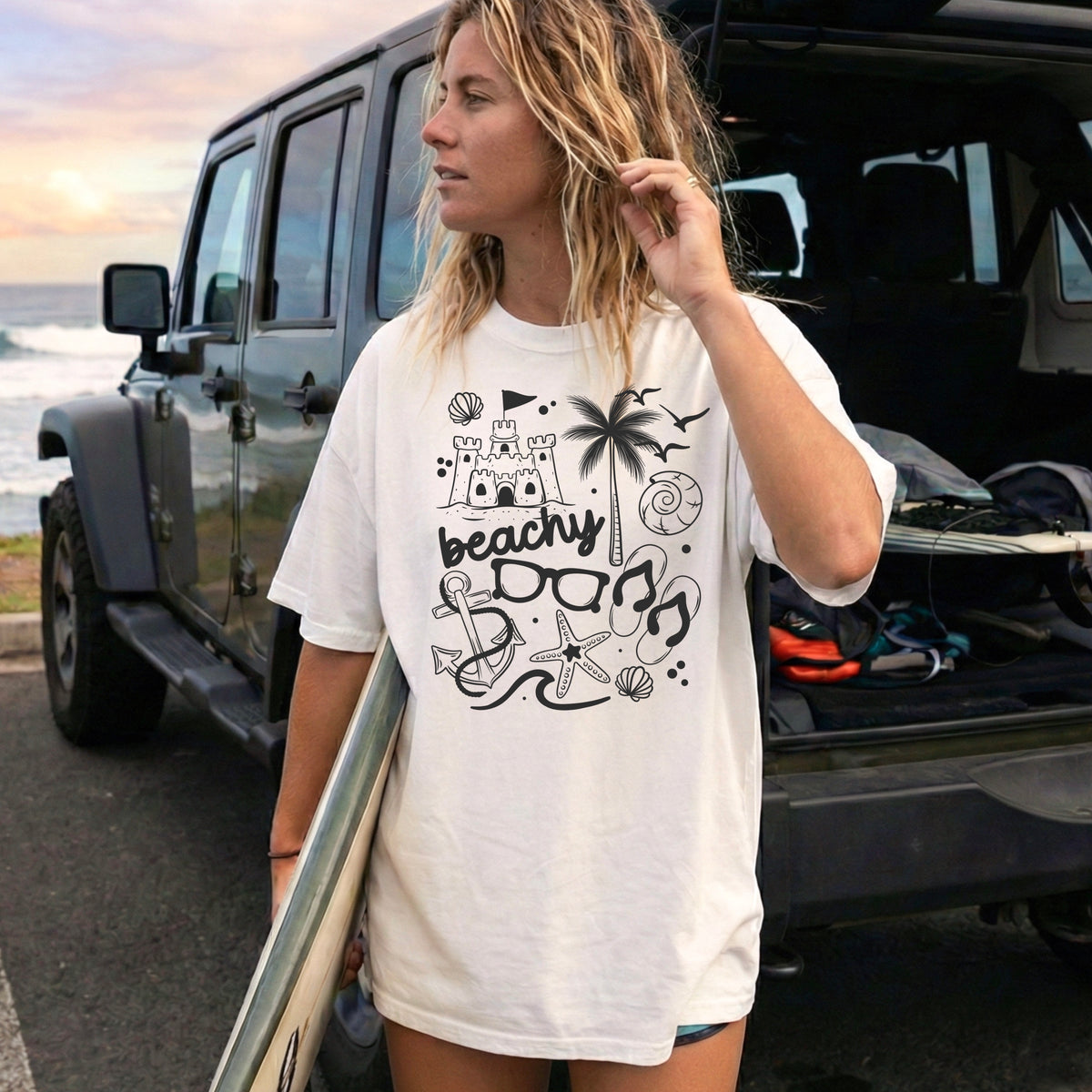 Beachy Collage Single Color PNG