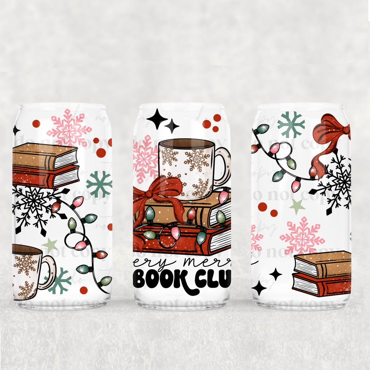 Very Merry Book Club 16oz Glass Wrap