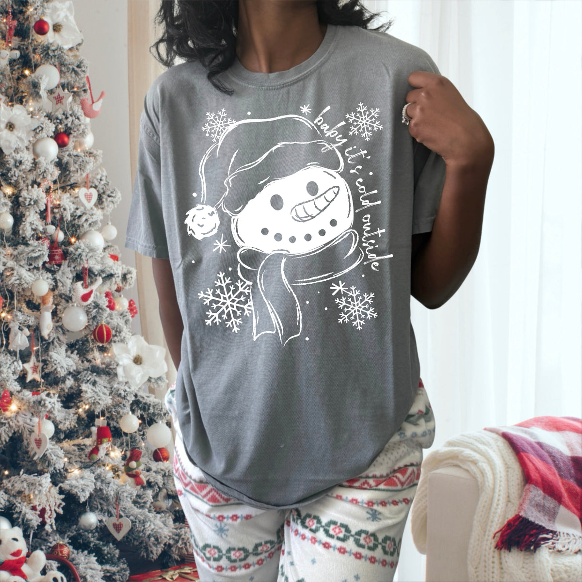 Baby it’s Cold Outside Snowman Single Color PNG