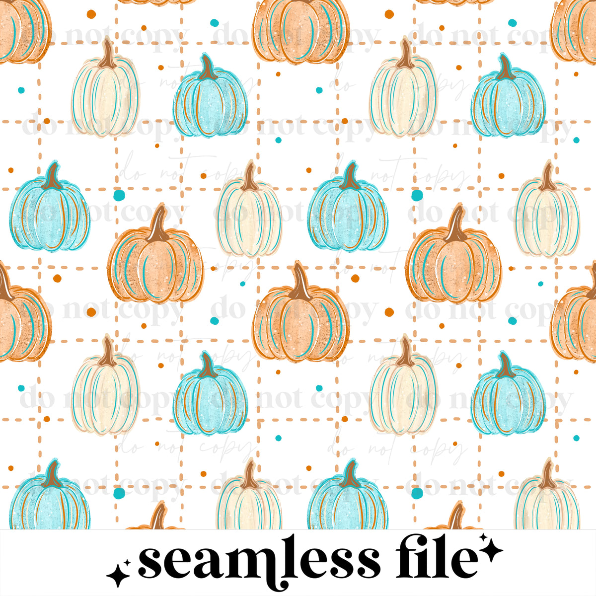 Orange & Blue Pumpkin Seamless