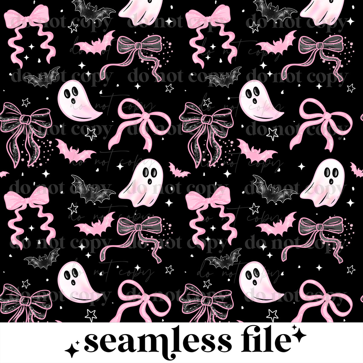 Pink Bows and Ghost Seamless