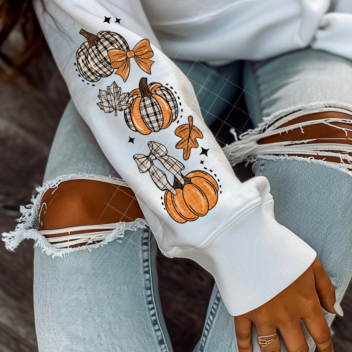 Autumn Leaves Pumpkins Please with Sleeves PNG