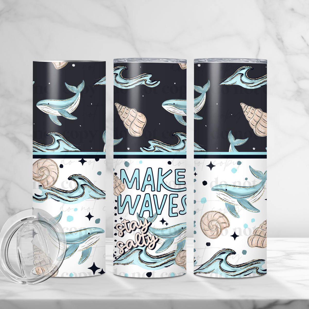 Make Waves Whale Tumbler Wrap