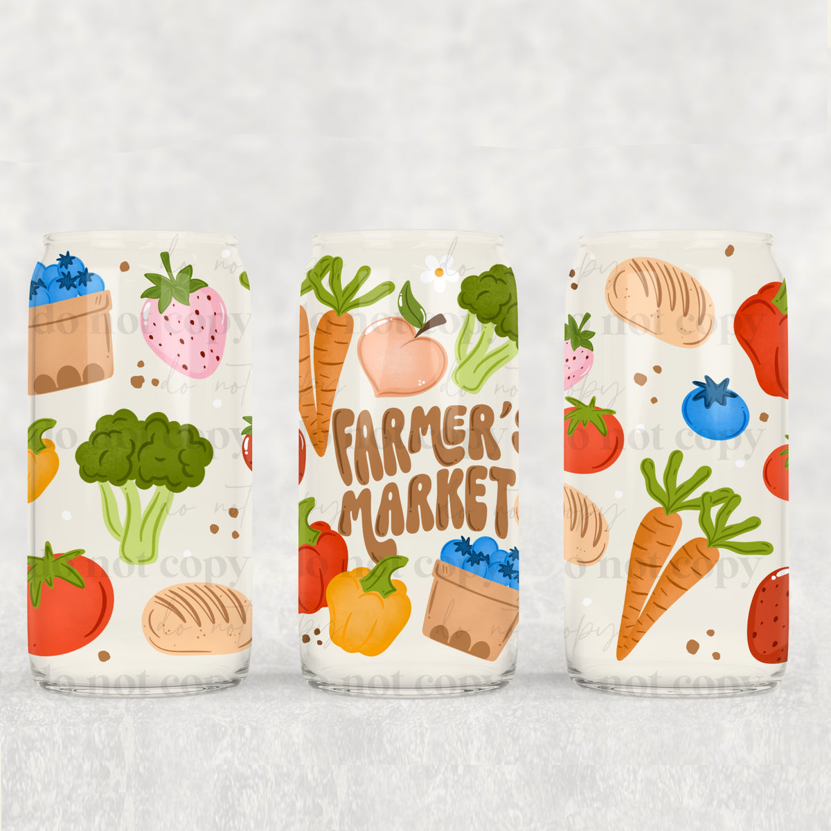 Farmers Market 16oz Glass Wrap