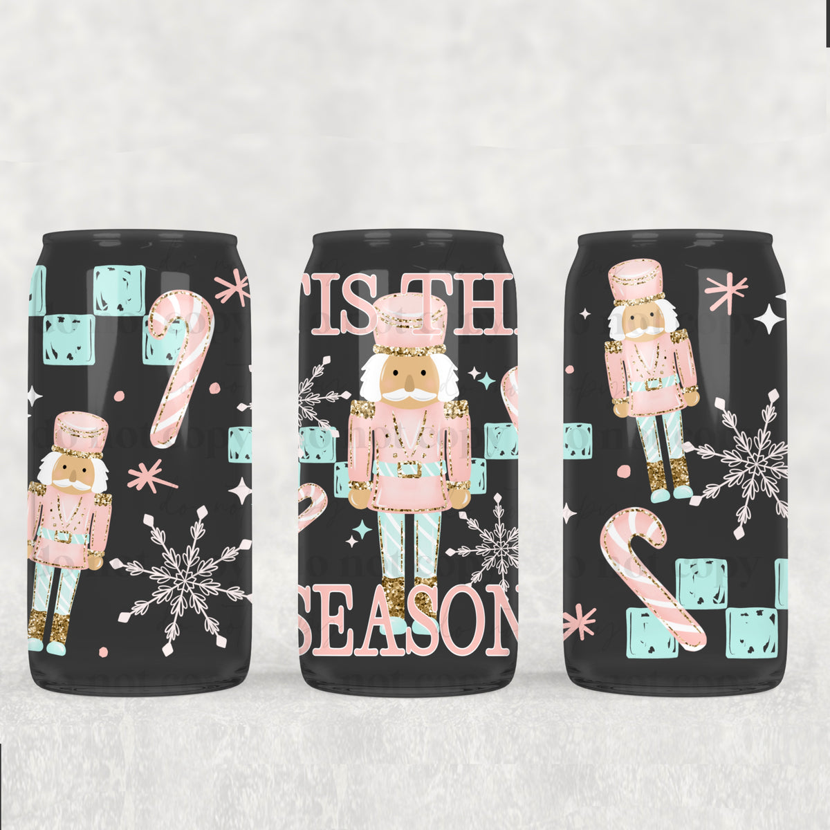 Tis the season nutcrackers 16oz Glass Wrap