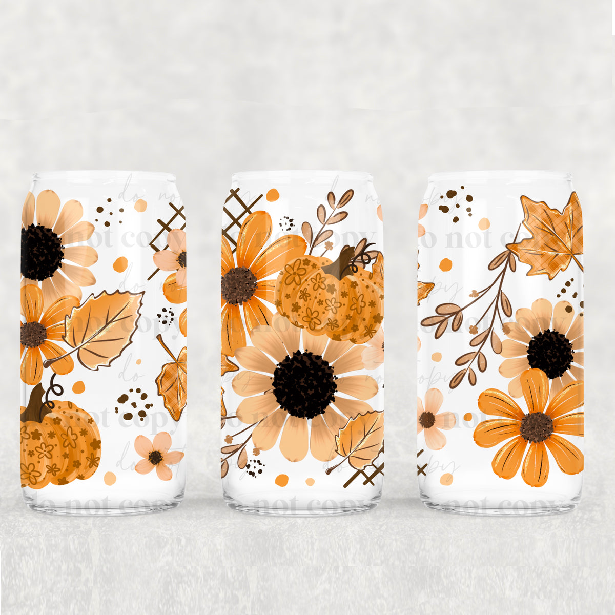 Fall florals 16oz Glass Wrap