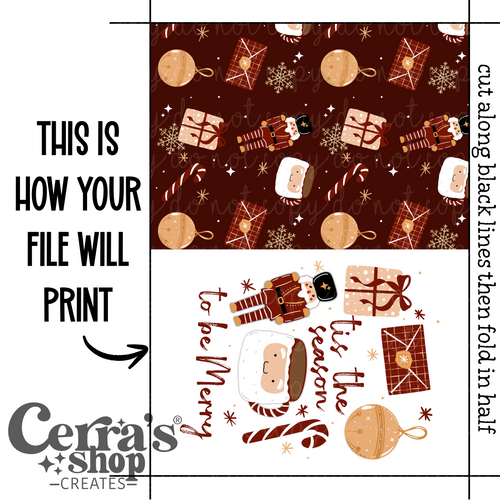 Tis The Season Printable Card: digital download