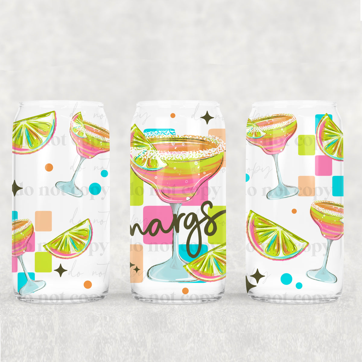 Margs Checker 16oz Glass Wrap