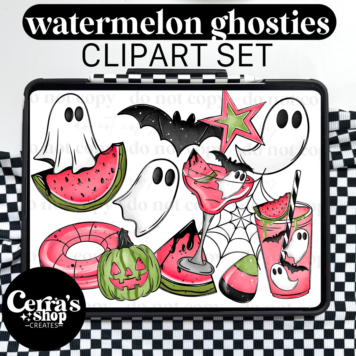 Spooky Watermelon Clipart Set