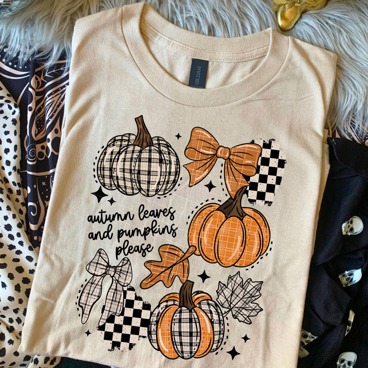 Autumn Leaves Pumpkins Please with Sleeves PNG