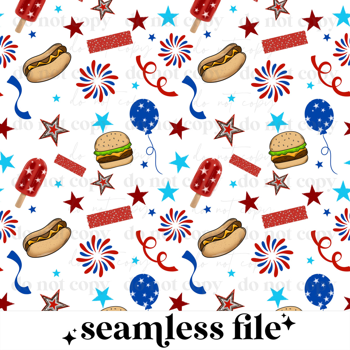 Happy 4th Seamless Pattern
