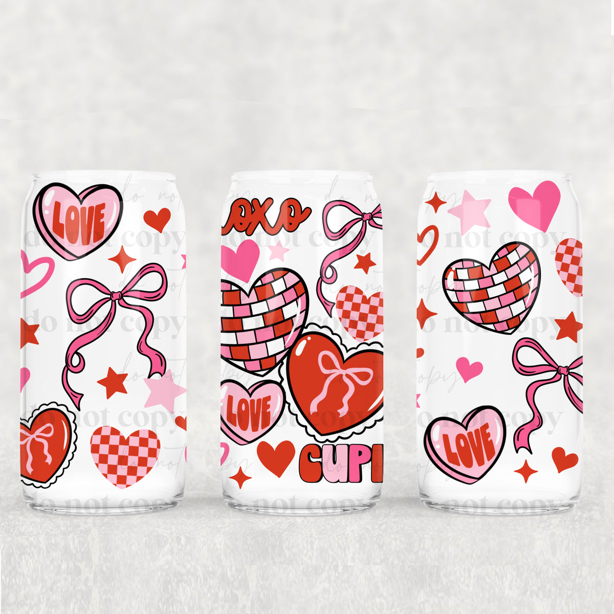 Valentine Collage 16oz Glass Wrap