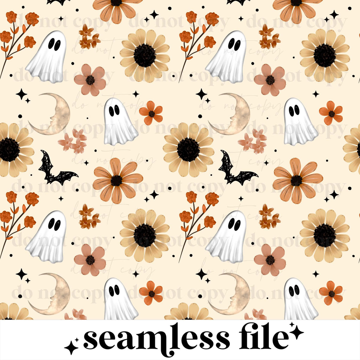 Ghostie Floral Seamless