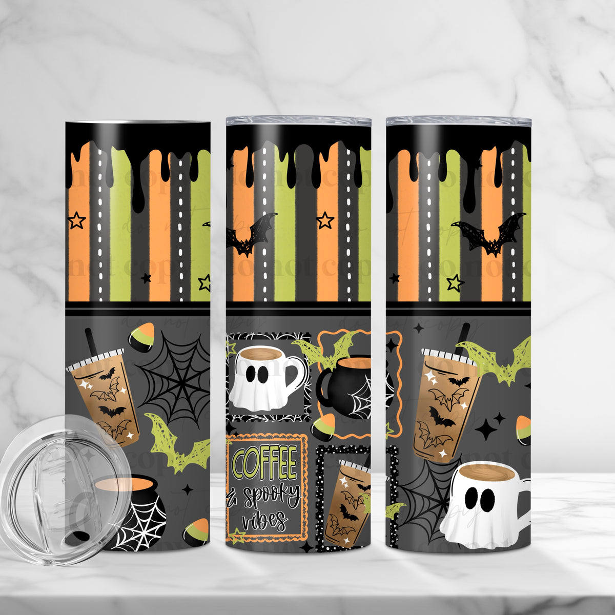 Coffee Spooky Vibes Tumbler Wrap