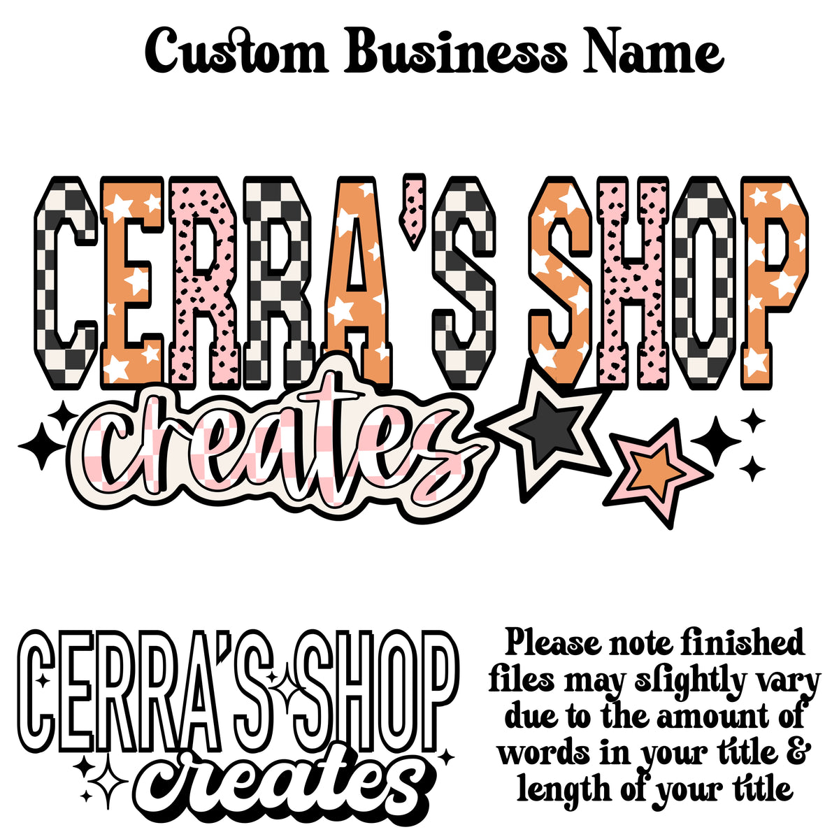 Pink & Orange check Biz Name (I’ll add the name)