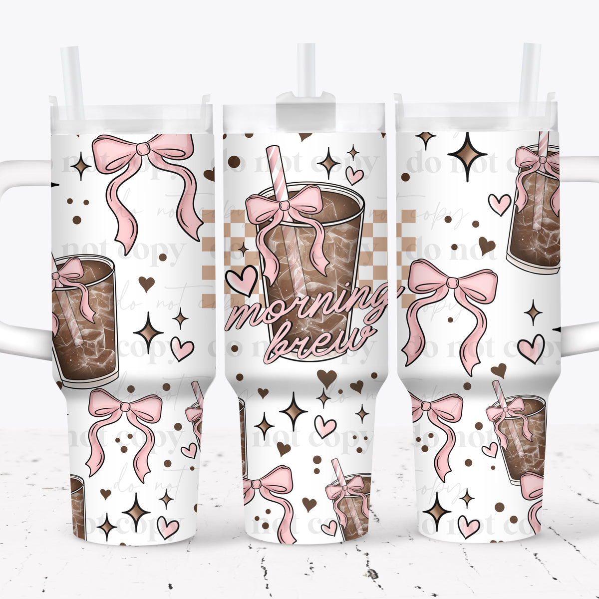 Morning brew girly 40oz Tumbler Wrap