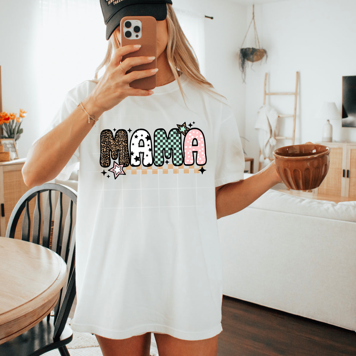 Pink and mint Checker Mini PNG