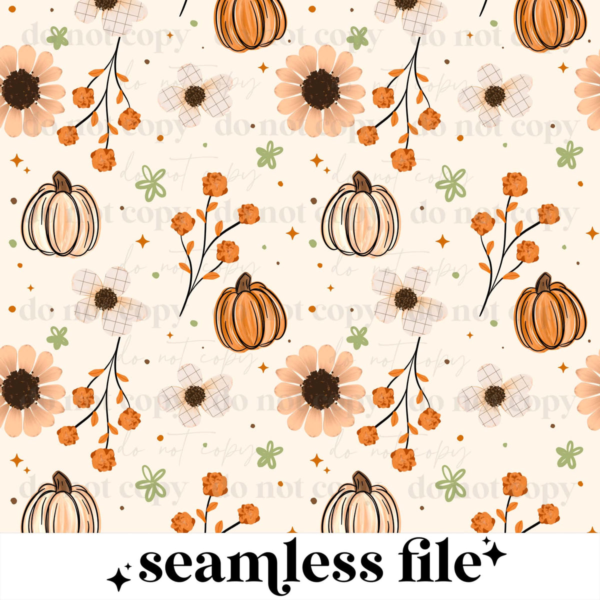 Pumpkin Floral Seamless