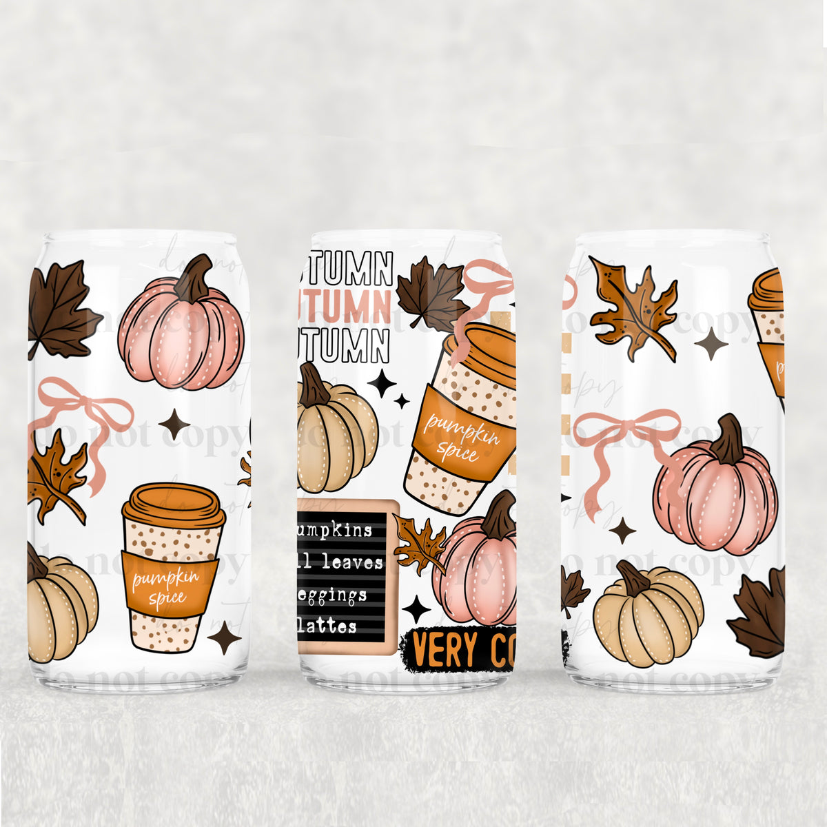 Autumn Collage 16oz Glass Wrap