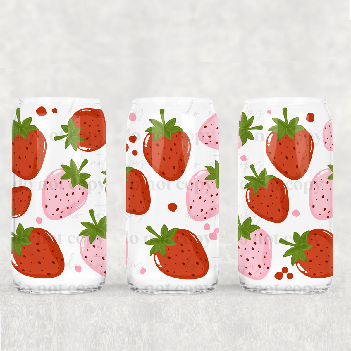 Strawberries 16oz Glass Wrap