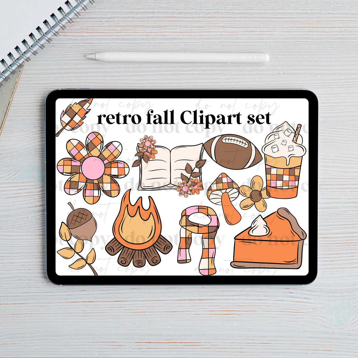 Retro fall clipart