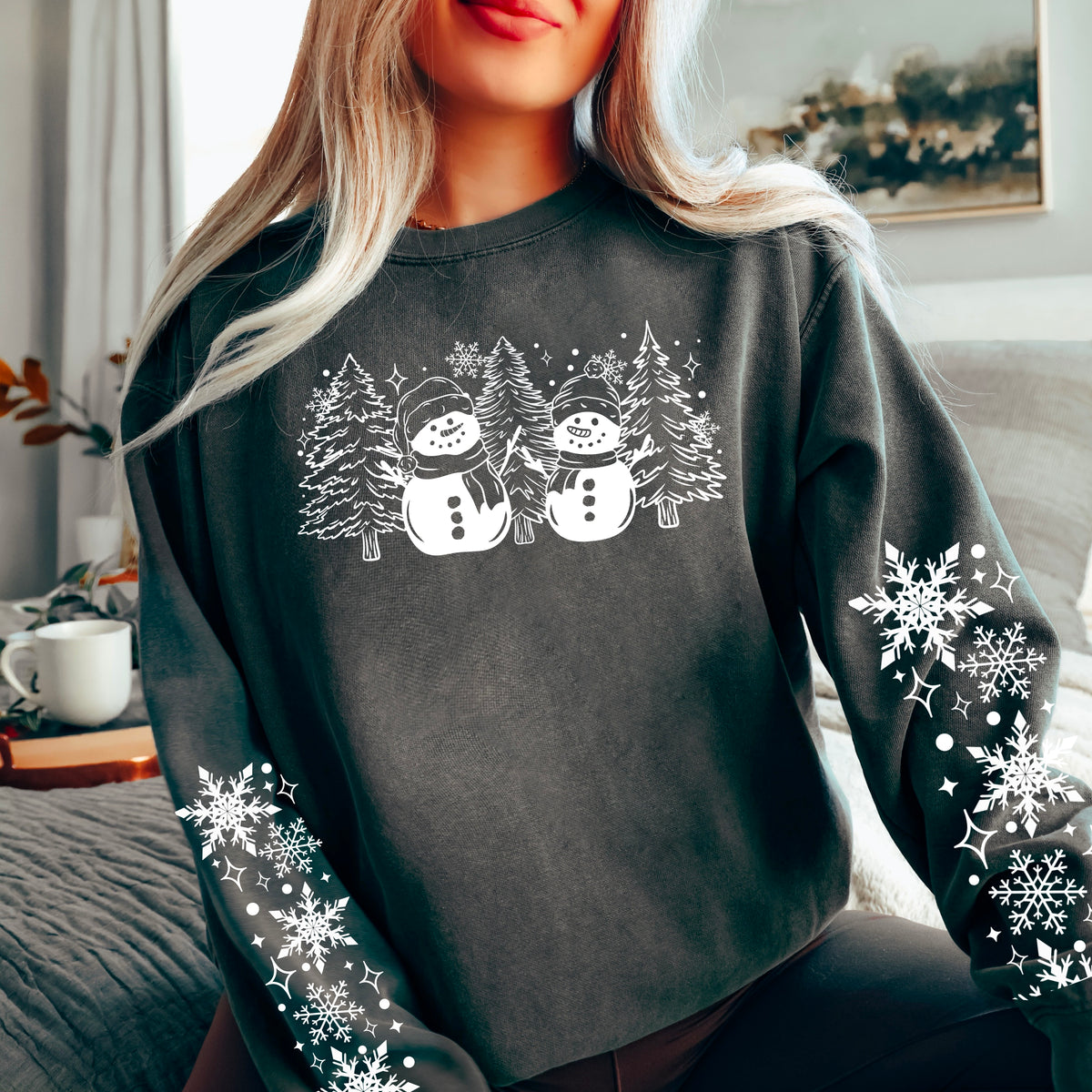 Snowmen and Trees single color PNG