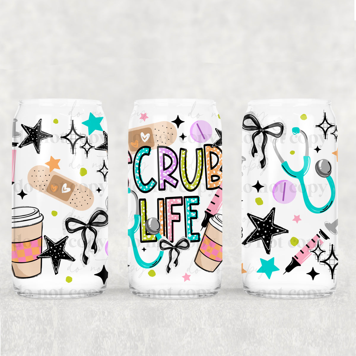 Scrub Life 16oz Glass Wrap