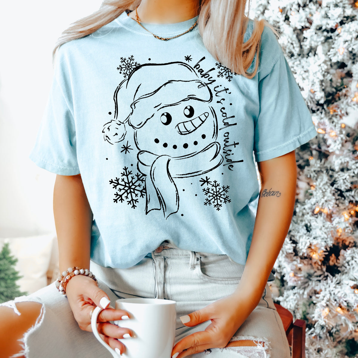 Baby it’s Cold Outside Snowman Single Color PNG
