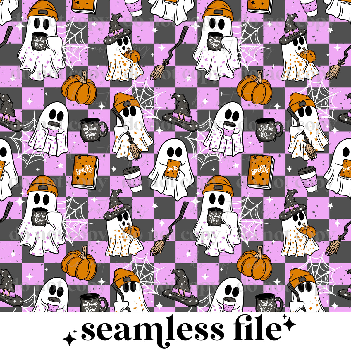 Halloween Ghosts Seamless