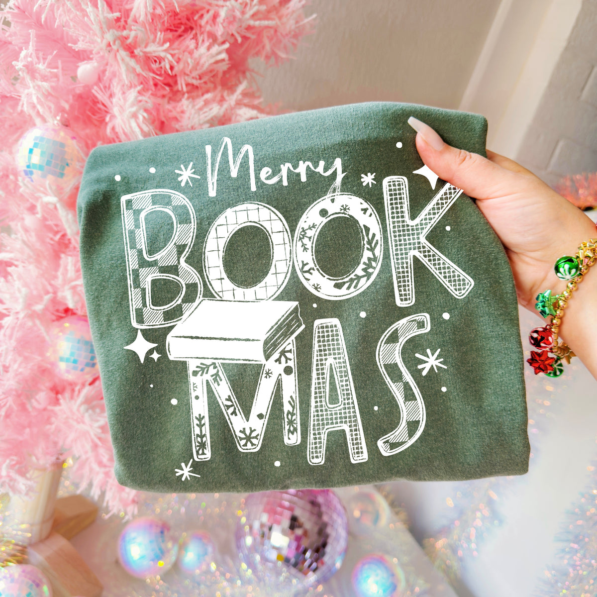 Merry Bookmas Single Color PNG