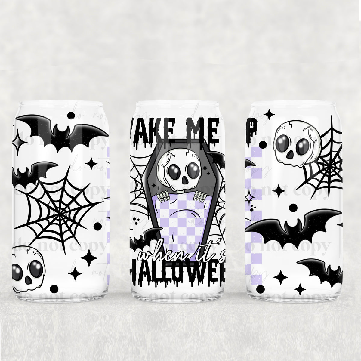 Wake Me Up When It’s Halloween 16oz Glass Wrap