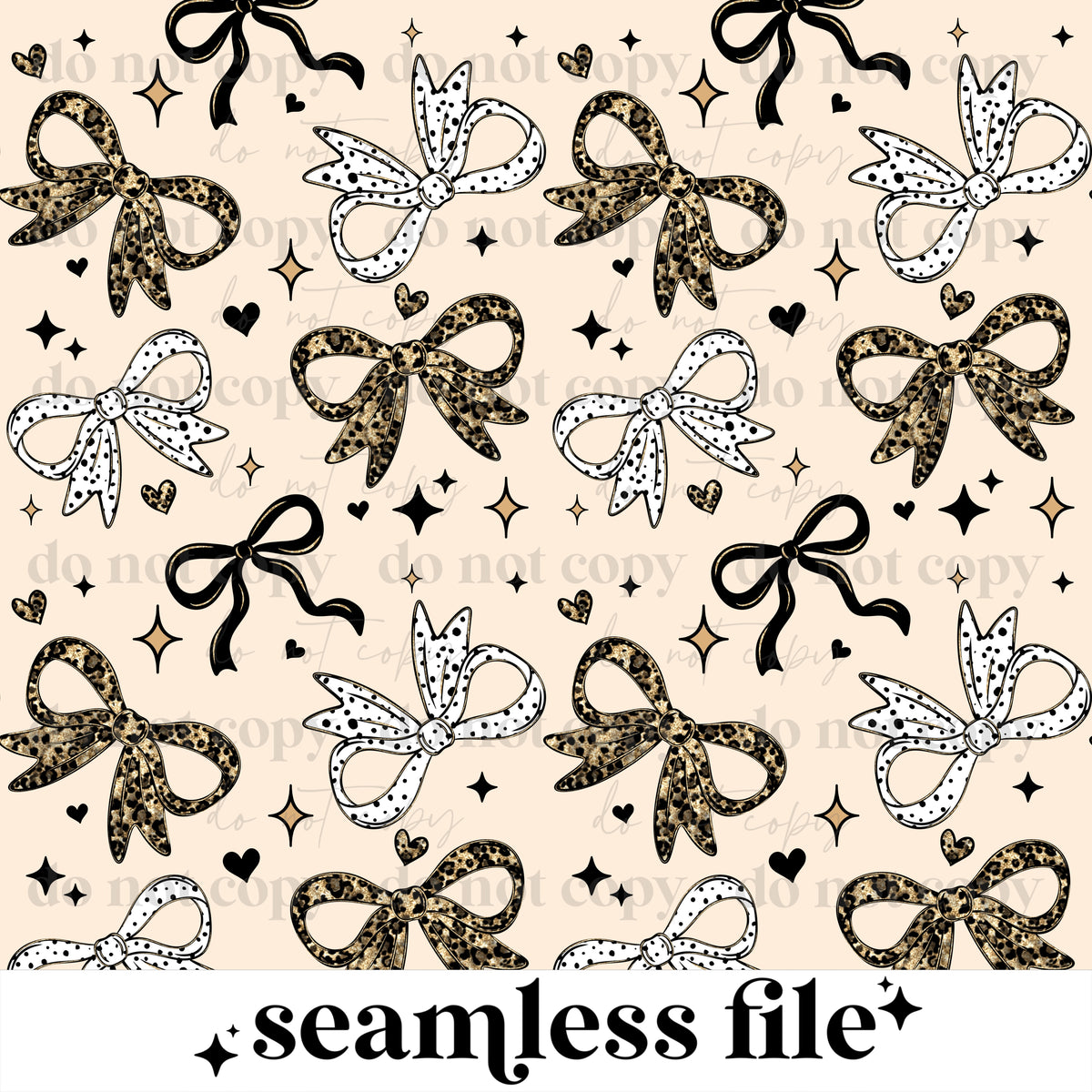 Cheetah and Polkadot Bows Seamless