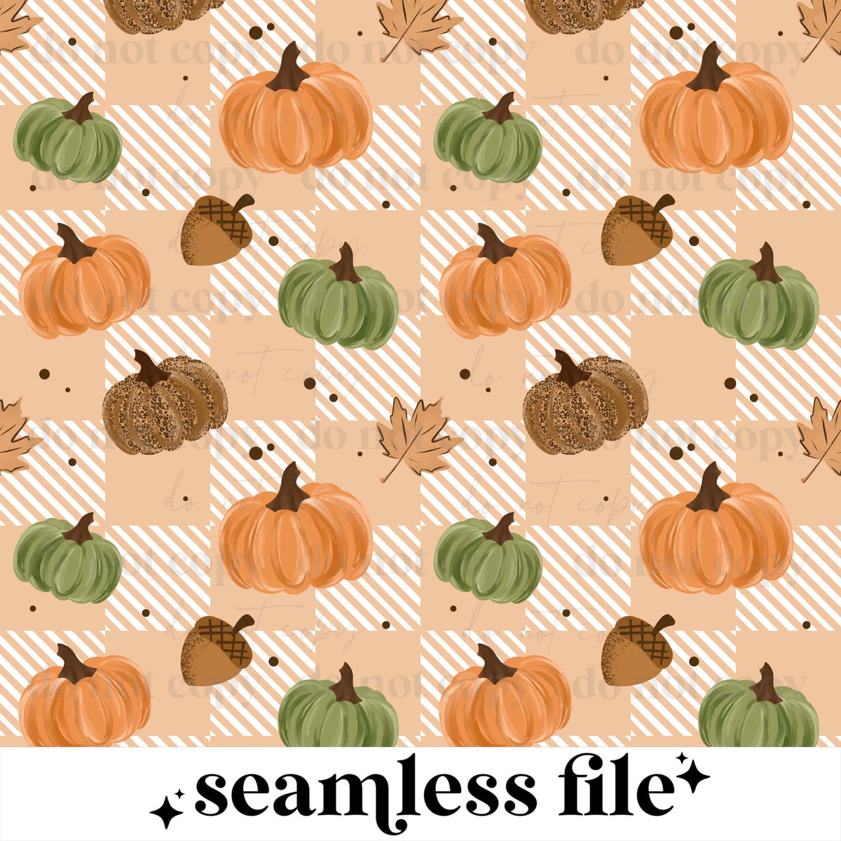 Checker Pumpkin Seamless