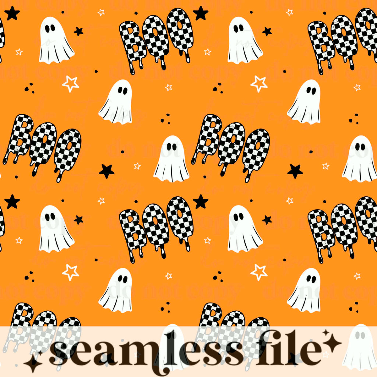 Boo Checker Ghostie Seamless