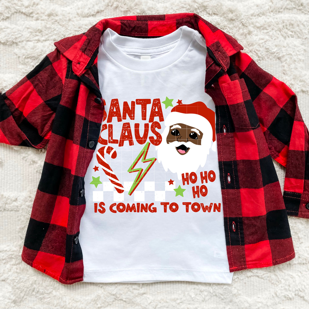 Santa Claus is coming to town PNG (2 skin tones)