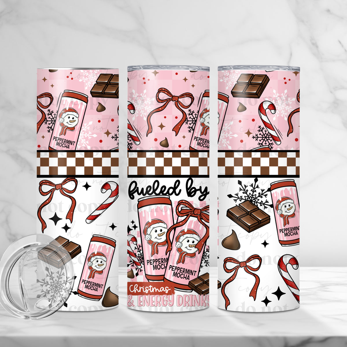 Christmas and Energy Drinks 20oz Tumbler Wrap