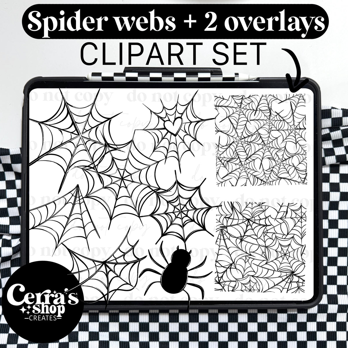 Spider Webs Clipart Set