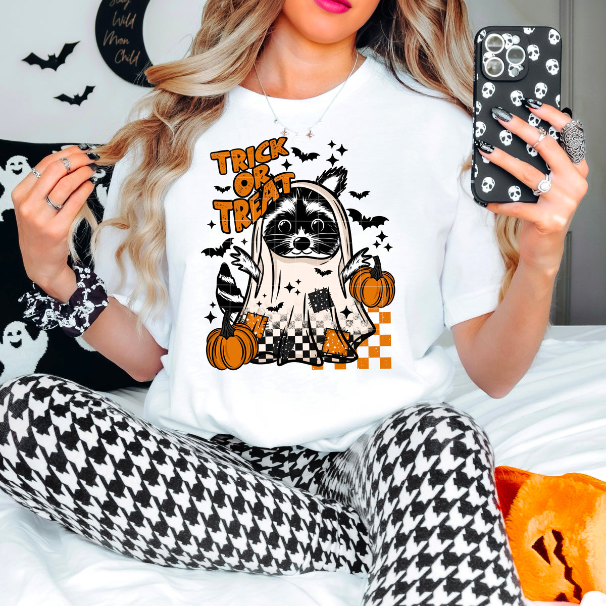 Ghost Racoon with and without words PNG