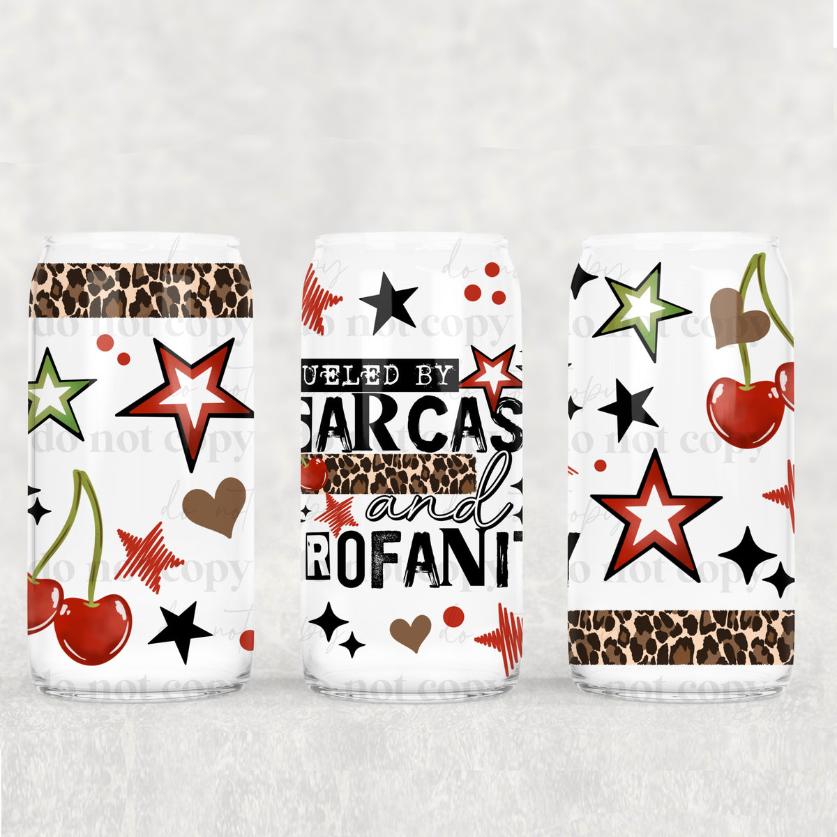 Sarcasm & Profanity 16oz Glass Wrap