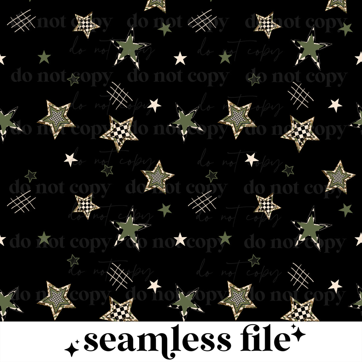 Camo Checker Stars Seamless
