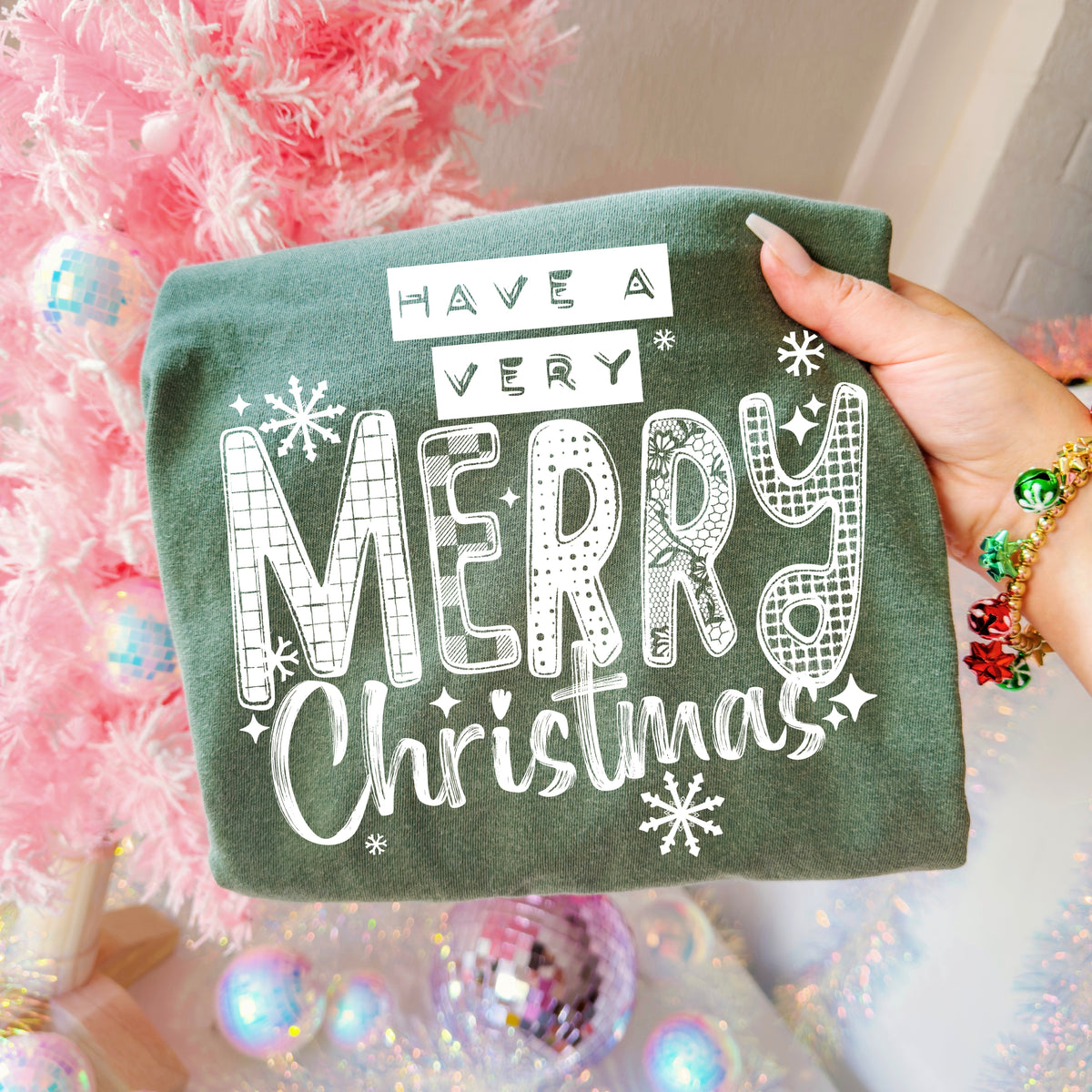 A very Merry Christmas Single Color PNG