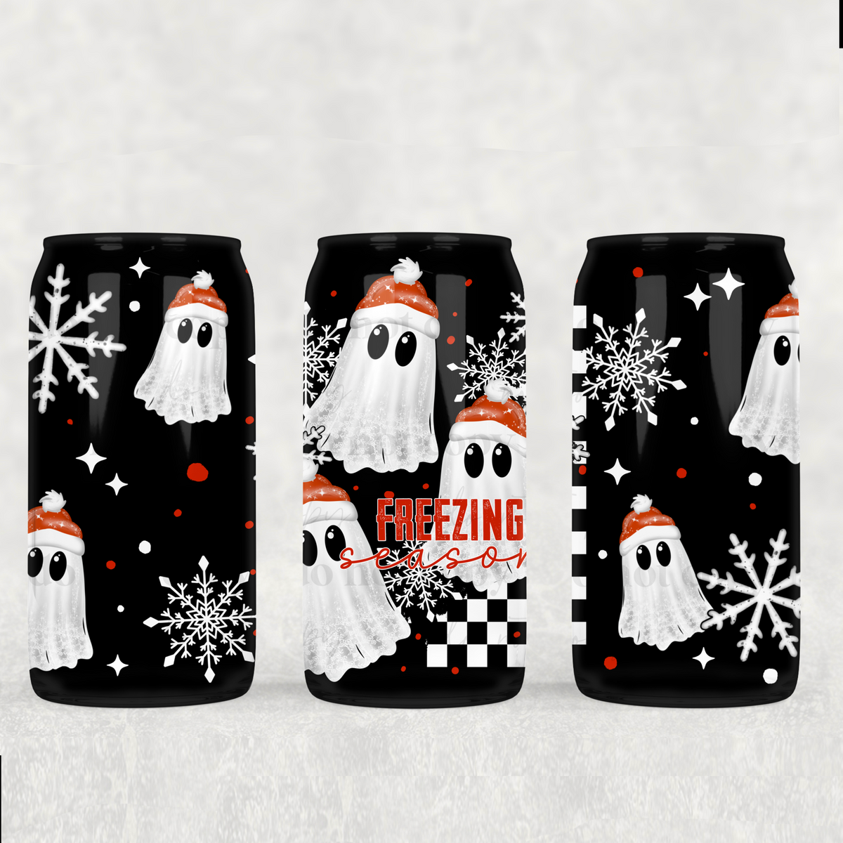 Freezing Season Ghosts 16oz Glass Wrap